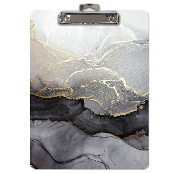 Better Office Products Fashion Clipboard, Marble Design, A4 Letter Size, 12.5in. x 9in. Wooden Clipboard, Low Profile Clip 45051 - main